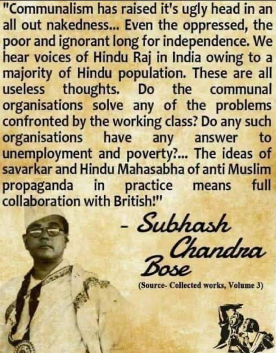 Netaji Subhas Chandra’s views on right wingers and secularism